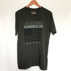 Under Armour Green American Flag T Shirt